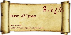 Husz Ágnes névjegykártya
