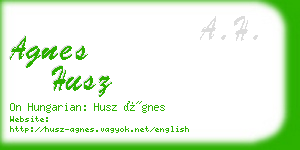 agnes husz business card